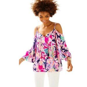 Lilly Pulitzer Alanna Top | Navy Tipping Point | Size Small